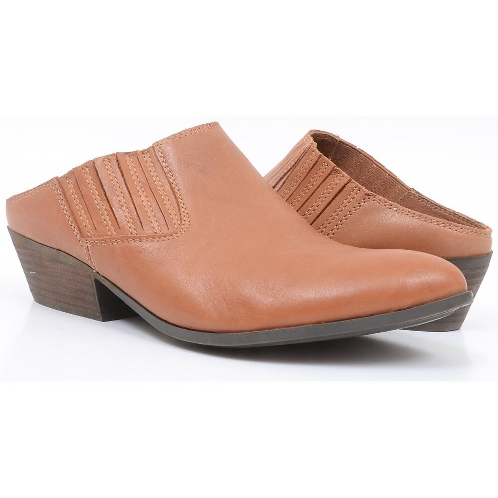 House 1960 of Harlow Rowen Wheat Brown Leather Slip on Western Mules‎ Women’s 9
